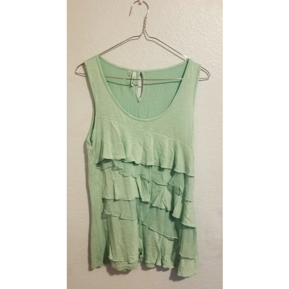 Maurices Sea Foam Ruffle Top